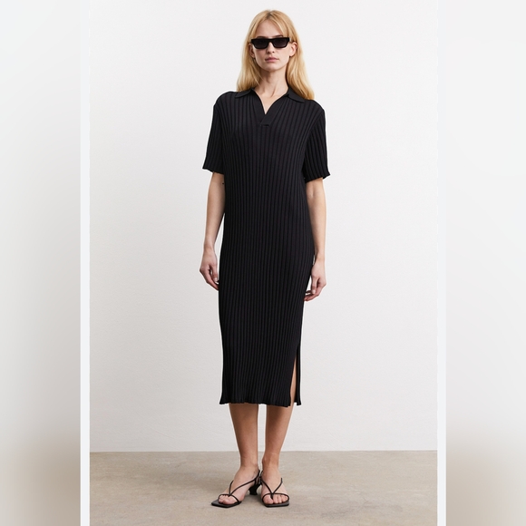 H&M Dresses & Skirts - H&M Black Ribbed Midi Dress
